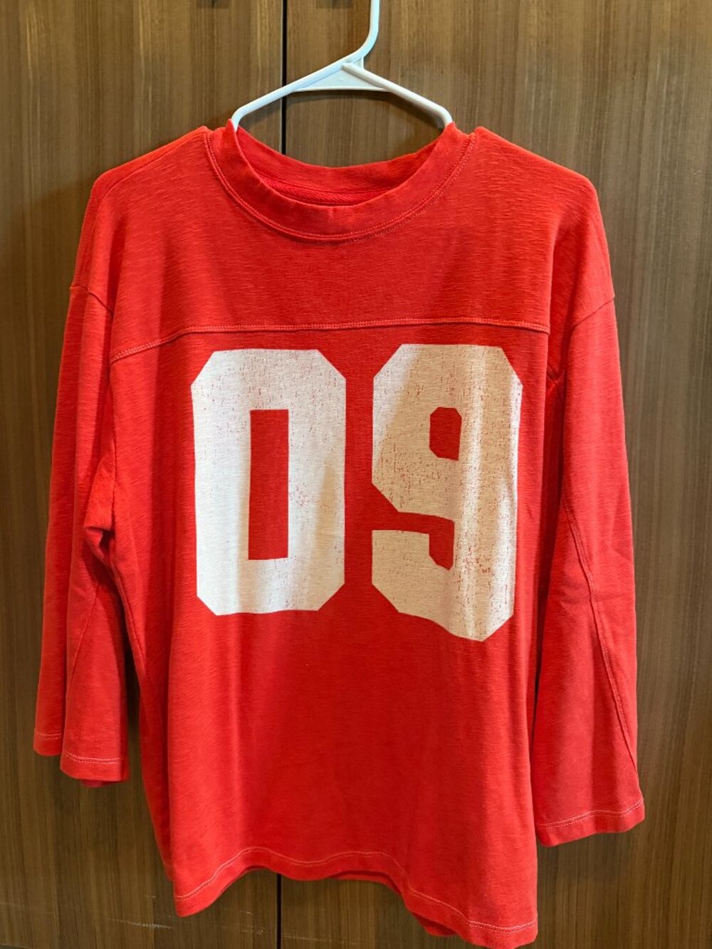 Pilcro 3/4 Sleeve Varsity Tee Red Sz M NWOT
